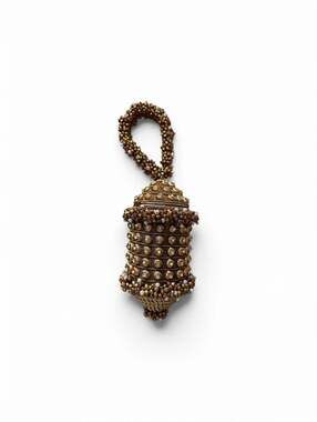 NWT Ramla Shimmer Gold Beaded Pearl Crystal Potli Wristlet Bag Retail $459